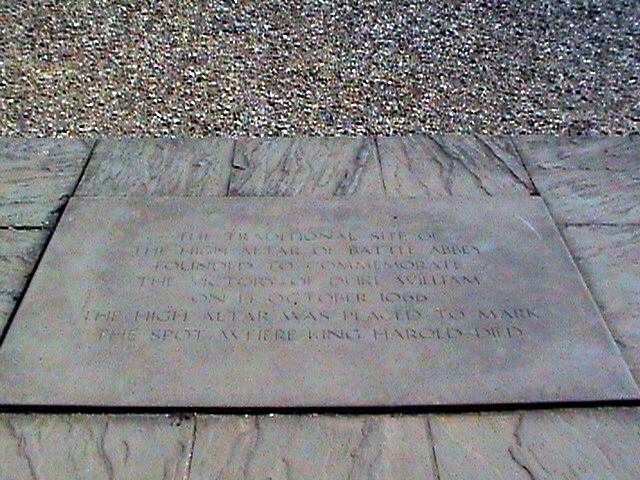 Close up of King Harold's  death site