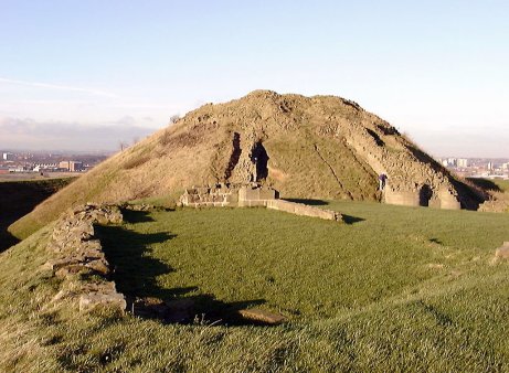 Sandal Castle remains looking north, Dec. 2000